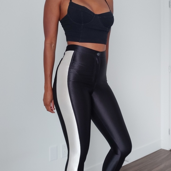 American Apparel Black & White Disco Pants - Picture 4 of 9